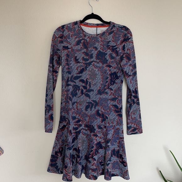 Tory Burch Navy Dahlia Dress drop waist XS - Picture 3 of 6